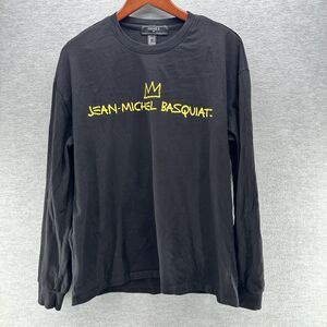 FOREVER21 JEAN-MICHEL BASQUIAT - Men's Black Long Sleeve Shirt Large  A18b